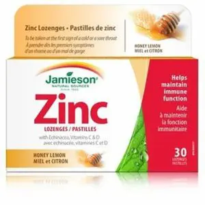 JAMIESON ZINC LOZENGES HONEY LEMON 30S