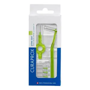 Curaprox Prime Start Cps 011 Interdental Brush Kit  + Holder -Lime Green