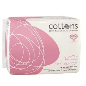 Cottons Organic Ultra Thin Pads Wings Super 12S