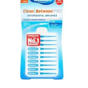 Wisdom Clean Between Pro Curve Rubber Interdental Brushes Fine Blue