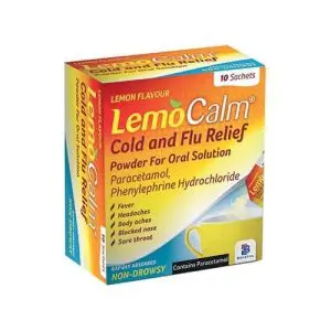Lemocalm Cold & Flu Relief Powder Lemon 10S