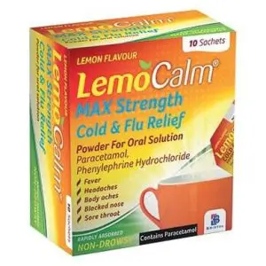 Lemocalm Max Cold & Flu Relief Powder Lemon 10S