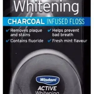 Wisdom Active Whitening Charcoal Infused Dental Floss 50M