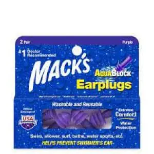 Macks Aquablock Purple Earplugs 1Pair 1112