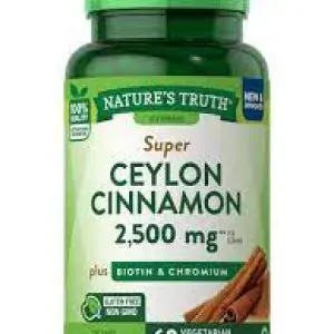 Natures Truth Ceylon Cinnamon 2500Mg W/Biotin & Chromium Veg Caps 60S
