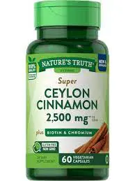 Natures Truth Ceylon Cinnamon 2500Mg W/Biotin & Chromium Veg Caps 60S