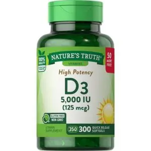 Natures Truth Vitamin D3 5000Iu(125Mg) Qr Softgels 100S