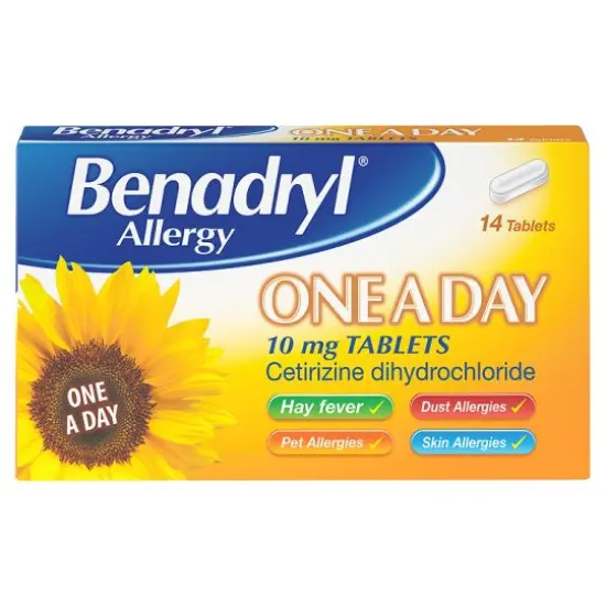 Benadryl One A Day Relief 10Mg Tabs 14S.