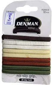 Denman Elastic Bands No-Slip Pastel 10Pc -71207D