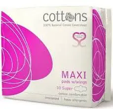 Natural Cottons Maxi Pads Super 10S