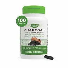 Natures Way Activated Charcoal 560Mg Capsules 100S