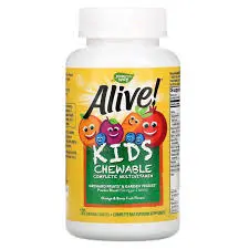 Natures Way Alive Kids Multivitamin Orange & Berry Flavored Chewable Tabs 120S