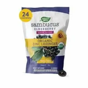 Natures Way Sambucus Organic Zinc Honey&Lemon Lozenges 24S