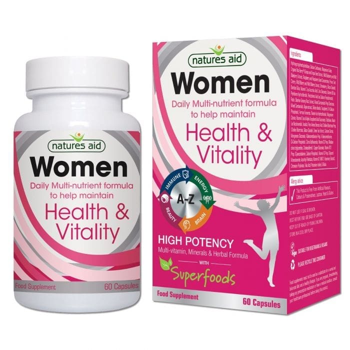 Natures Aid Women Healthy & Vitality Multivitamin & Minerals  Caps  60s