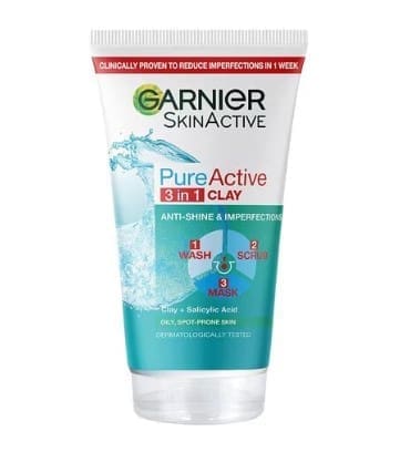 Garnier Pure Active Cleanser 3 in 1 Wash, Scrub, Mask 150ml