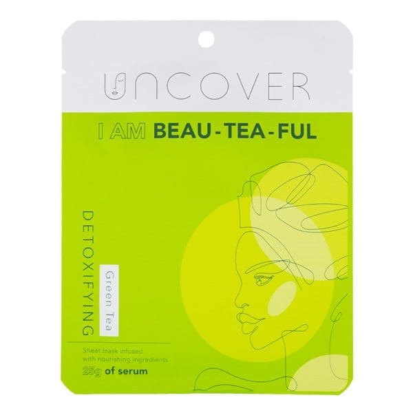 Uncover Green Tea Detoxifying Sheet Mask 25 g ( Buy 1 get 1 Aloe Vera Tissue Mask Free)
