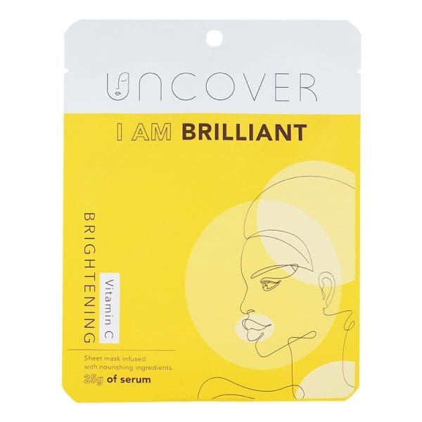Uncover Vitamin C Brightening Sheet Mask 25g ( Buy 1 get 1 Aloe Vera Tissue Mask Free)