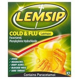 Lemsip Cold & Flu Satchets Lemon 10S