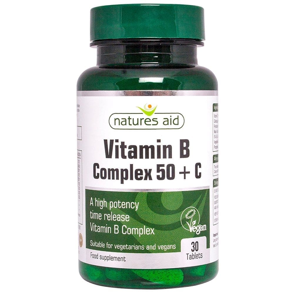 Natures Aid Vitamin B Complex 50+ C Tablets 30s