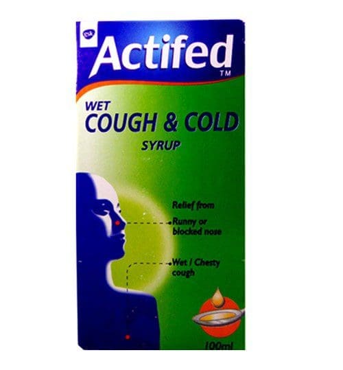 Actifed Wet Cough & Cold Syrup 100Ml