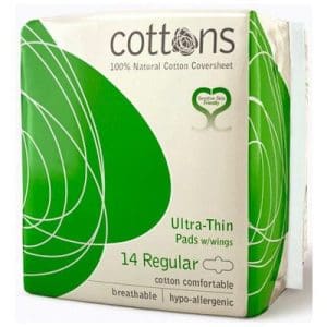 Natural Cotton Ultra Thin Pads Wings Regular 14S