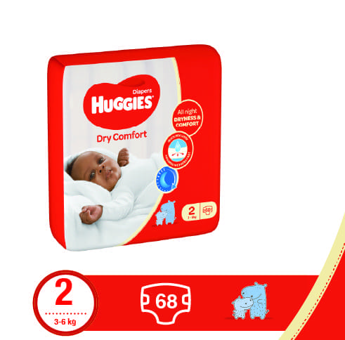 Huggies Jumbo Dry Comfort Diapers (Size 2) 3-6Kgs 68'S