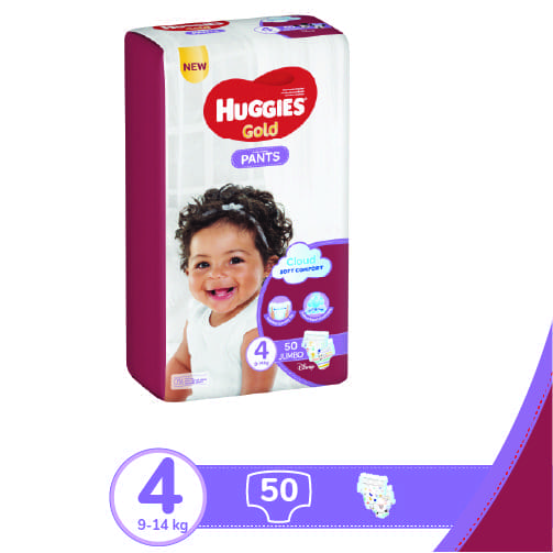 Huggies Pants (Size 4) Jumbo 9-14Kgs 50S - Kenya