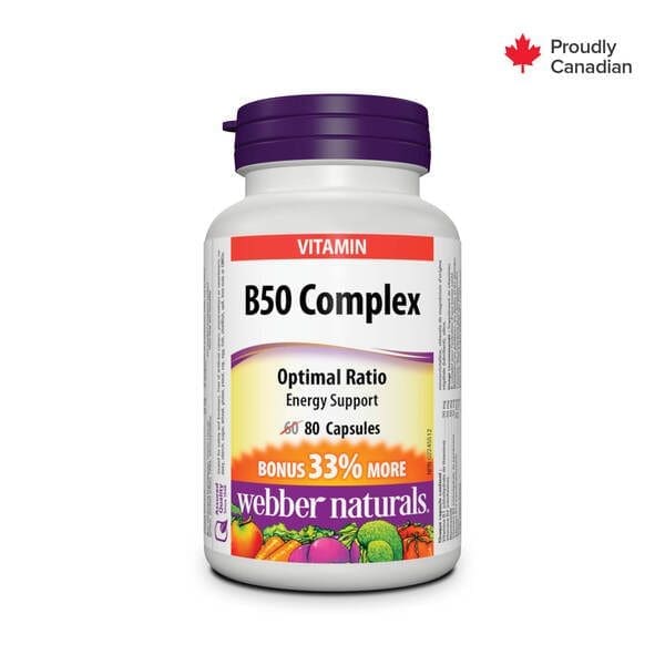 Webber Naturals B50 Complex Energy Support Caps 80