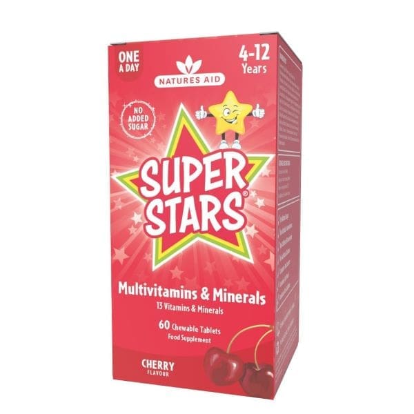 Natures Aid Super Stars Multivitamin and  Minerals Chewable Tabs 60S