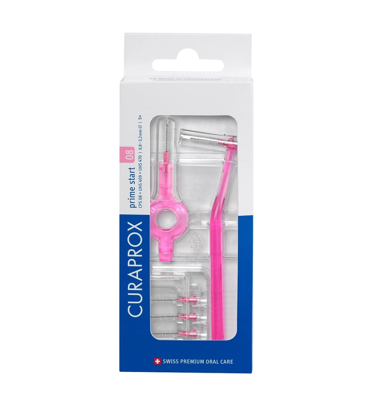 Curaprox Prime Start Cps 08 Interdental Brush Kit  + Holder -Pink