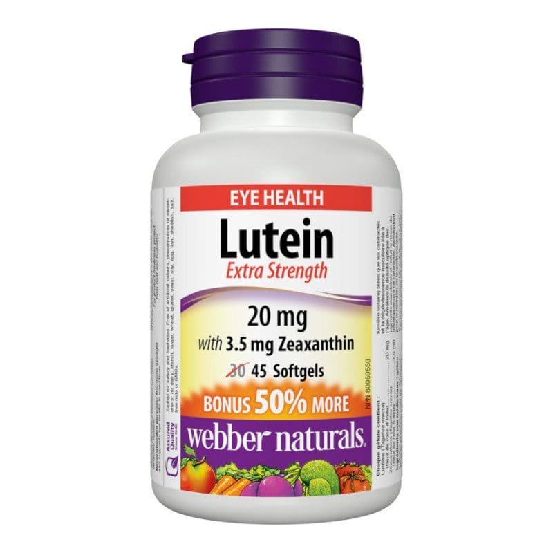 Webber Naturals Lutein 20Mg/Zeaxanthin 3.5Mg Extra Strength Softgels 45S