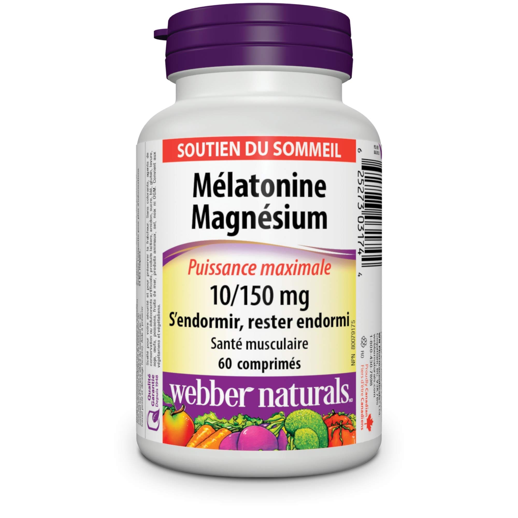 Webber Naturals Melatonin 10Mg/Magnesium 150Mg Tabs 60S