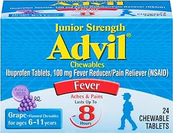 Advil Junior Strength Chewable Iburpofen Tabs Grape 24S