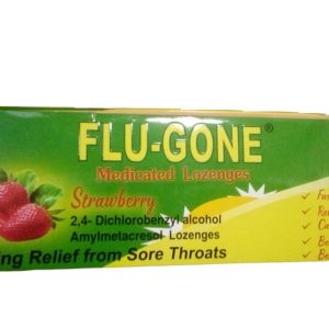 Flu-Gone Medicated Flu & Cold Lozenges Strawberry Flavour 24S