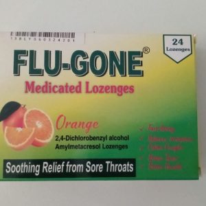 Flu-Gone Medicated Flu & Cold Lozenges Orange Flavour 24S